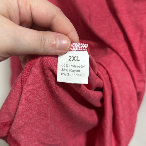 Merry Christmas Light Red Long Sleeve Top with White and Plaid Pattern Trees - Picture 5 of 6